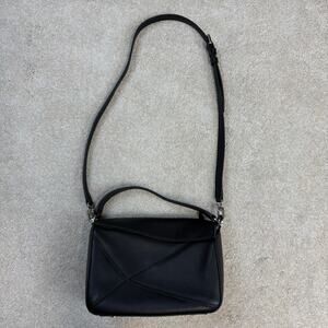 NWOT Quince Italian Leather Patchwork Crossbody Bag Black With Dustbag